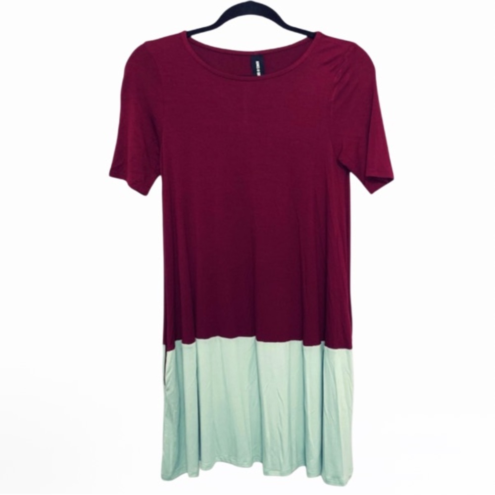 Agnes & Dora Color Block Atlantic Berry Swing Tunic